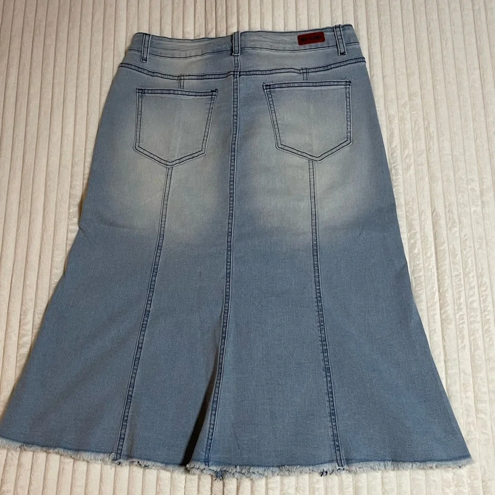 Boutique Denim Midi Skirt | Worn Once - Picture 9 of 10